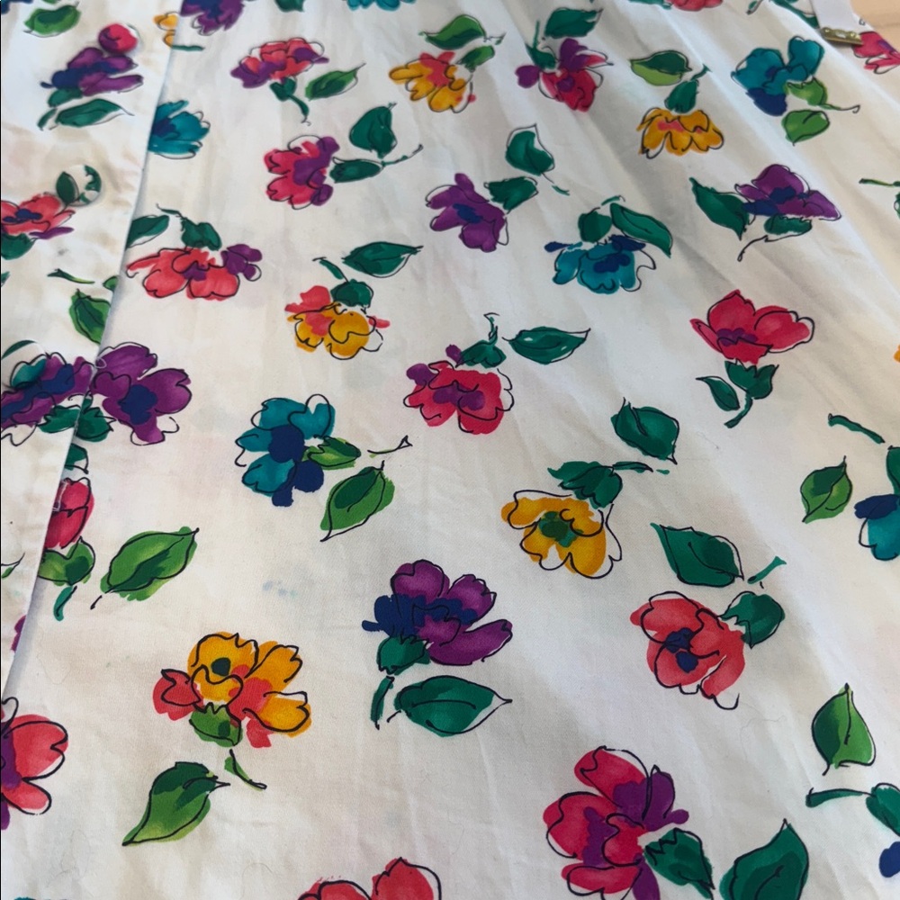 Dennis Goldsmith 80’s Vintage 100% Cotton White Floral Sleeveless Dress 13 - Picture 3 of 12